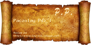 Paczolay Pál névjegykártya